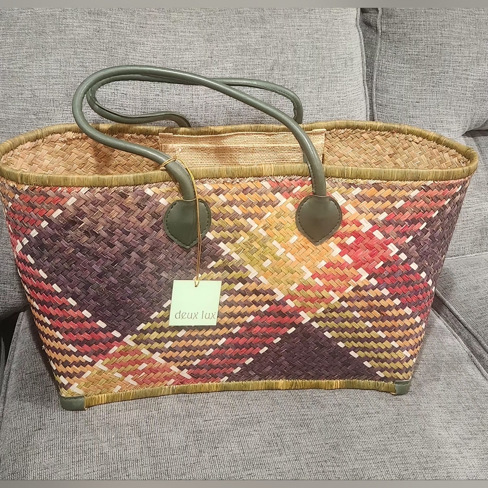 Deux Lux Multicolor Woven Tote Bag